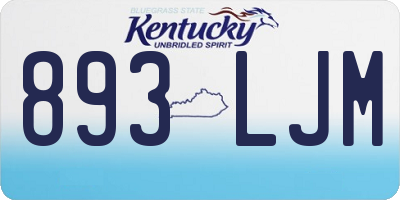 KY license plate 893LJM