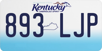 KY license plate 893LJP