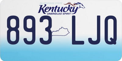 KY license plate 893LJQ