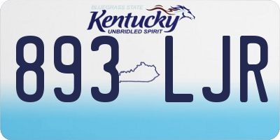 KY license plate 893LJR