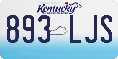 KY license plate 893LJS
