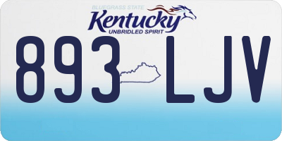 KY license plate 893LJV
