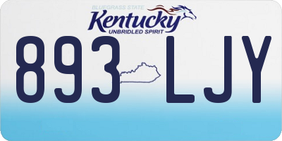 KY license plate 893LJY