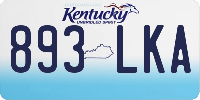 KY license plate 893LKA