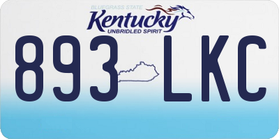 KY license plate 893LKC