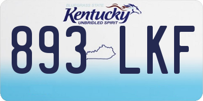 KY license plate 893LKF