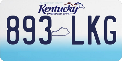 KY license plate 893LKG