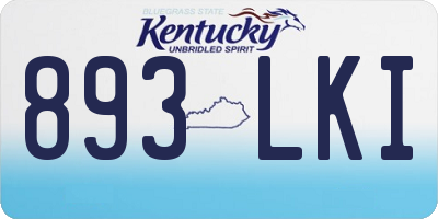 KY license plate 893LKI