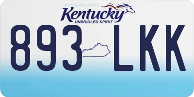 KY license plate 893LKK