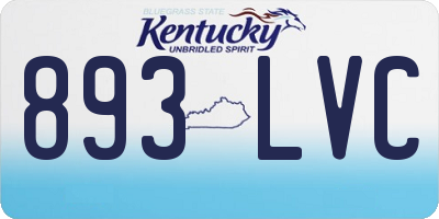 KY license plate 893LVC