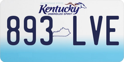 KY license plate 893LVE