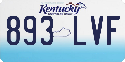 KY license plate 893LVF