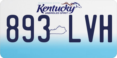 KY license plate 893LVH