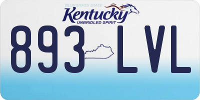 KY license plate 893LVL