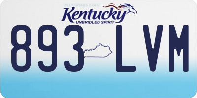 KY license plate 893LVM