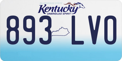 KY license plate 893LVO