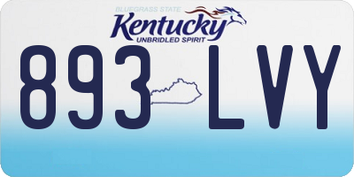 KY license plate 893LVY