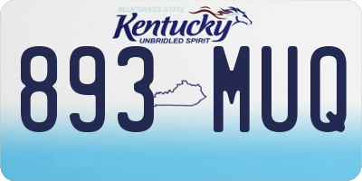 KY license plate 893MUQ