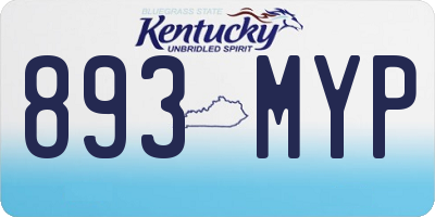 KY license plate 893MYP