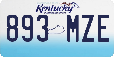 KY license plate 893MZE