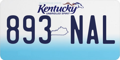KY license plate 893NAL