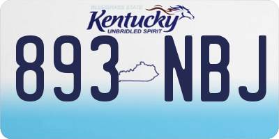 KY license plate 893NBJ