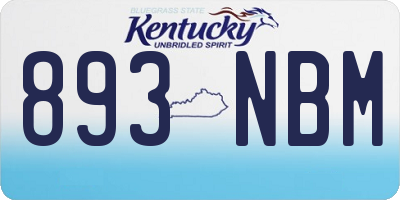 KY license plate 893NBM