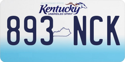 KY license plate 893NCK