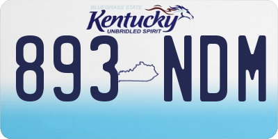 KY license plate 893NDM