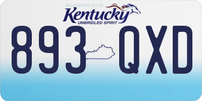 KY license plate 893QXD