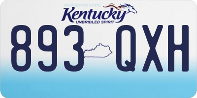 KY license plate 893QXH