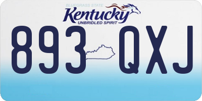 KY license plate 893QXJ