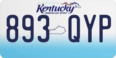 KY license plate 893QYP