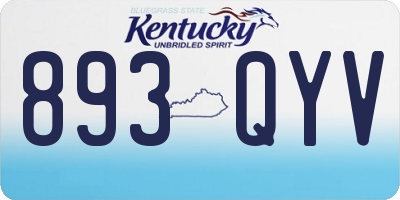 KY license plate 893QYV