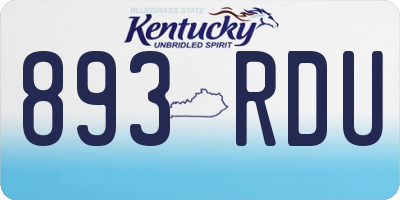 KY license plate 893RDU