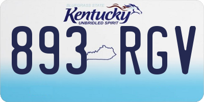 KY license plate 893RGV