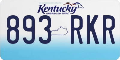 KY license plate 893RKR