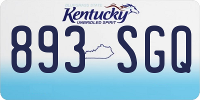 KY license plate 893SGQ