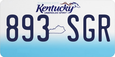 KY license plate 893SGR