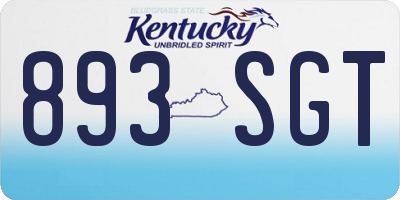 KY license plate 893SGT