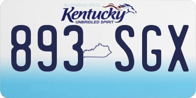 KY license plate 893SGX