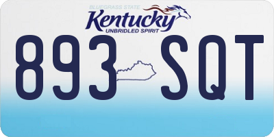 KY license plate 893SQT