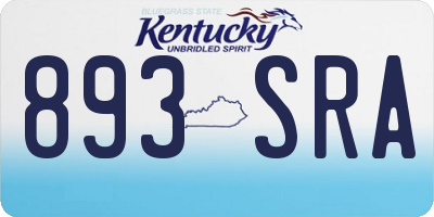 KY license plate 893SRA