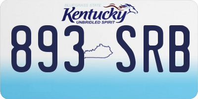 KY license plate 893SRB