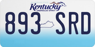 KY license plate 893SRD