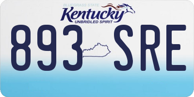 KY license plate 893SRE