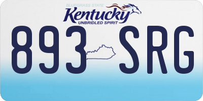 KY license plate 893SRG