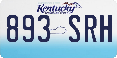 KY license plate 893SRH