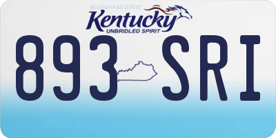 KY license plate 893SRI