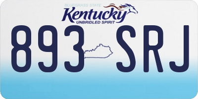 KY license plate 893SRJ
